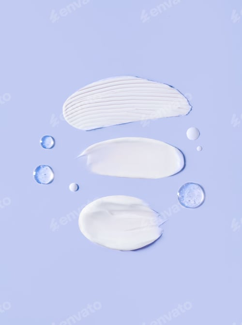 Preview: cosmetic smears cream texture on pastel background