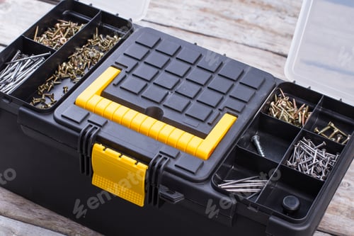 Preview: Black box with nails and screws