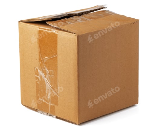 Preview: Open brown cardboard box isolated on white