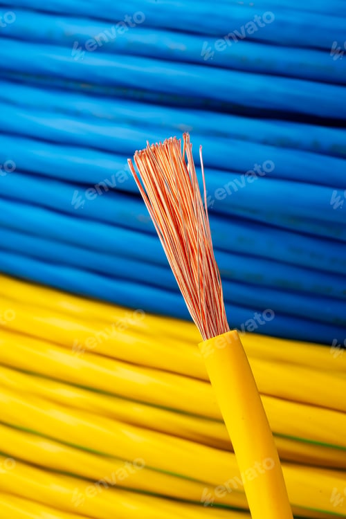 Preview: Spools of Electrical Wire on White Background