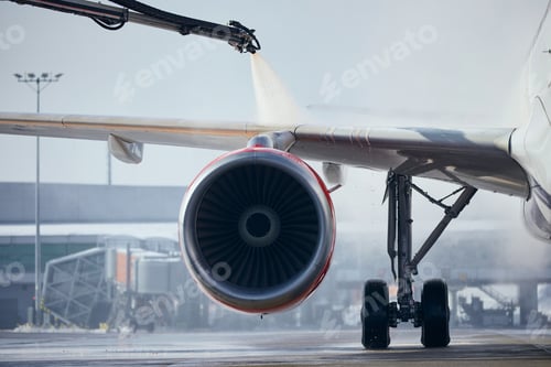 Preview: Deicing of airplane before flight