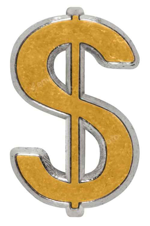 Preview: Dollar symbol isolated on a white background