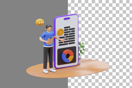 Preview: Digital Auditing 3D Illustration