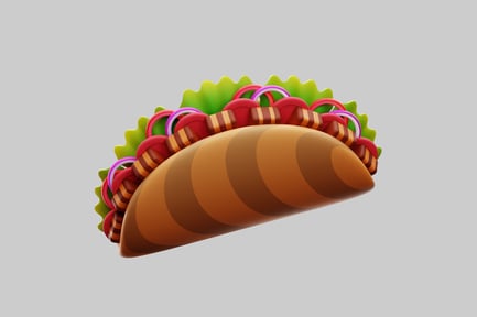 Cartoon taco with filling