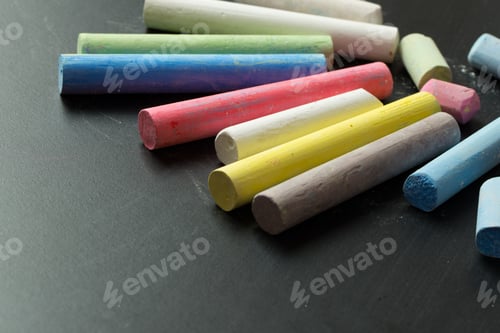 Preview: Multicolor chalk on chalkboard