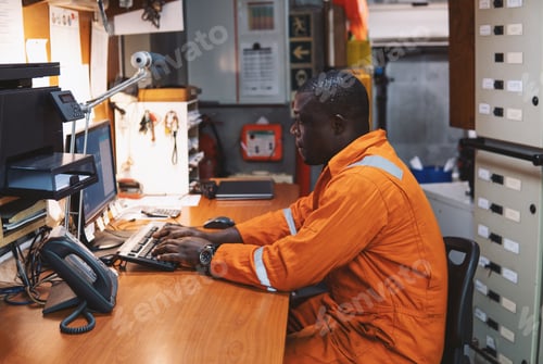 Preview: Marine engineer officer working in engine room
