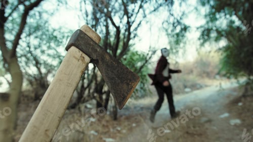Preview: Chasing a pov victim with an axe in the woods