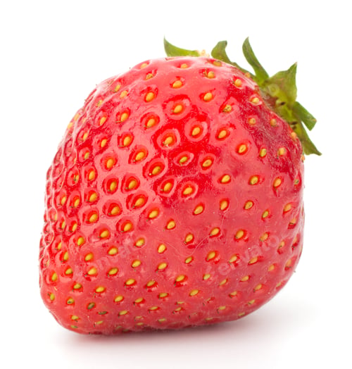 Preview: Strawberry isolated on white background closeup