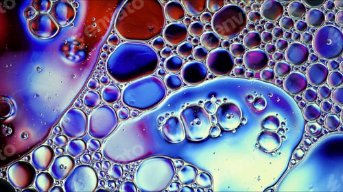 Preview: Abstract Colorful Food Oil Drops Bubbles and spheres Flowing on Water Surface