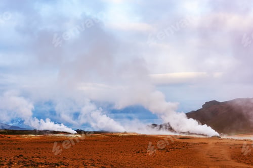 Preview: Smoking fumaroles on Hverarond valley