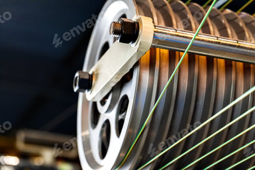 Preview: Cable production. Close up of a cable reel