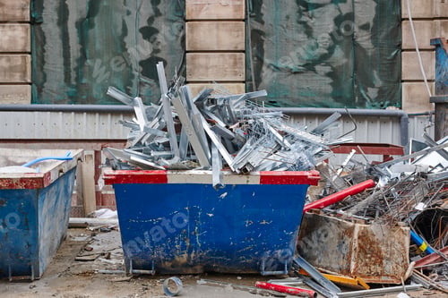 Preview: Removal of debris. Construction waste. Building demolition. Devastation background