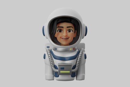 Preview: Female astronaut cartoon character