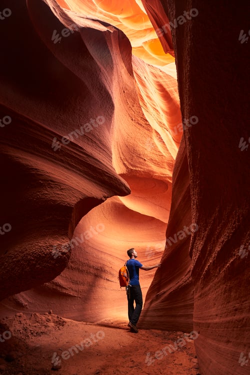 Preview: Hiker, Antelope Canyon, Page, Arizona