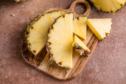 Preview: Fresh Yellow Organic Pineapple cut into slices