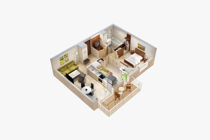 Preview: Apartment Floor Plan with Balcony