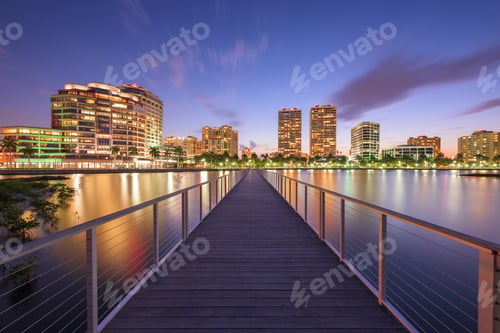 Preview: West Palm Beach, Florida, USA Downtown Skyline on the Intracoastal