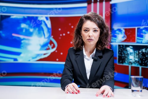 Preview: Anchorwoman reporting live information
