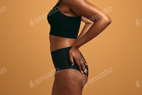 Preview: Crop black woman with stretch marks on body