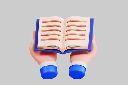 Preview: Hands holding open book with grid-patterned pages