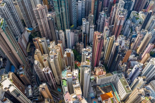 Preview: Central, Hong Kong 29 April 2019: Top view of Hong Kong downtown city