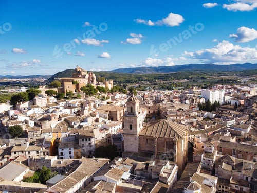 Preview: Aerial view of modern buildings in Caravaca de la Cruz, Murcia