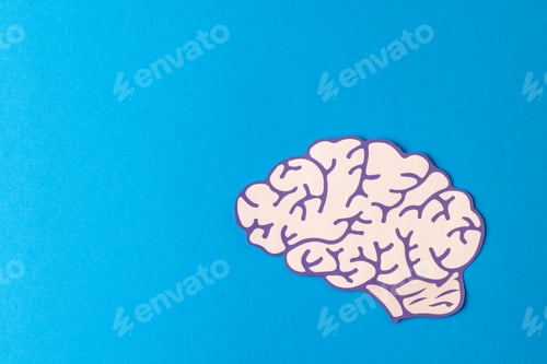 Preview: Composition of brain on blue background