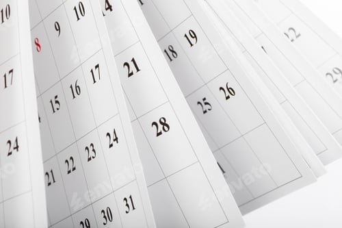 Preview: Calendar pages close up business time concept