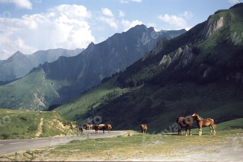 Preview: Mountain landscape along the road to Aubisque pass, France