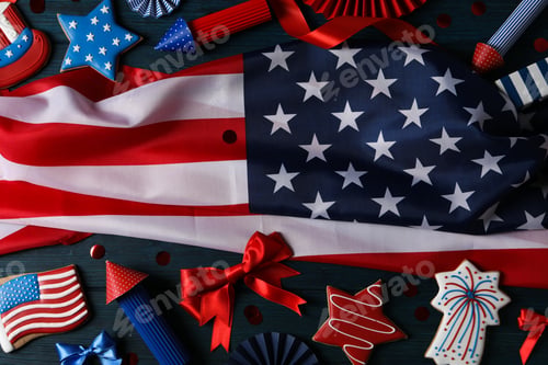 Preview: Composition for 4 july, Independence Day of USA, top view