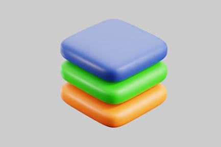 Preview: Rounded square stack graphic element