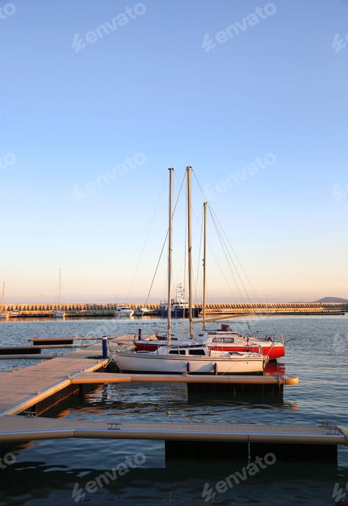 Preview: Evening view of Port Sarafovo in Burgas, Bulgaria