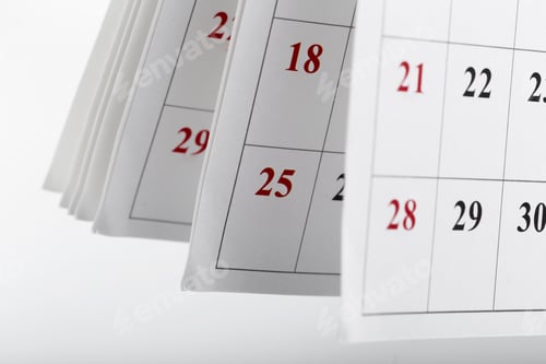 Preview: Calendar pages close up business time concept