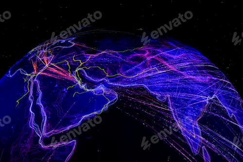 Preview: Lightshow in Dubai showing how the world is evolving. Alif - Mobility Pavilion. Dubai Expo 2020