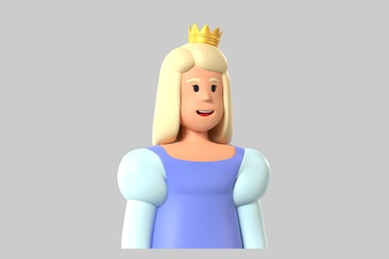Preview: Cartoon blonde haired princess