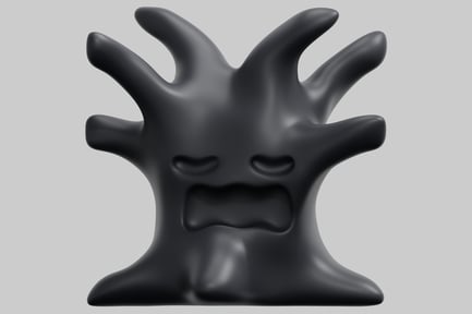 Preview: Black Face Statuette with Hand Detail