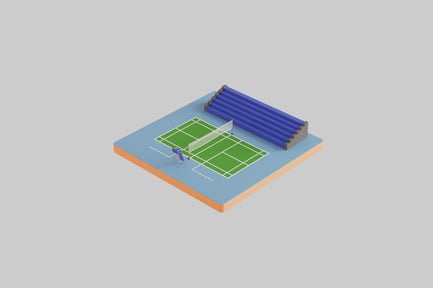 Preview: Badminton court isometric view