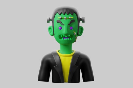 Preview: Cartoon frankenstein monster character halloween
