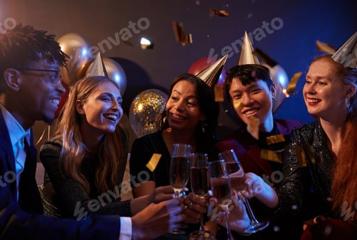 Preview: Friends Celebrating at Nightclub Party
