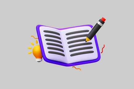 Preview: Notebook, pencil, and idea lightbulb