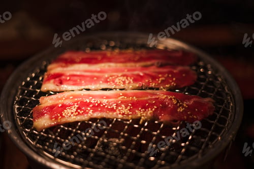 Preview: Grilling wagyu beef on charcoal grill