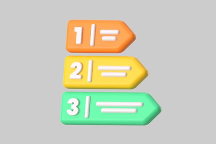 Preview: Three colorful arrow-shaped blocks with numbers and equals signs.