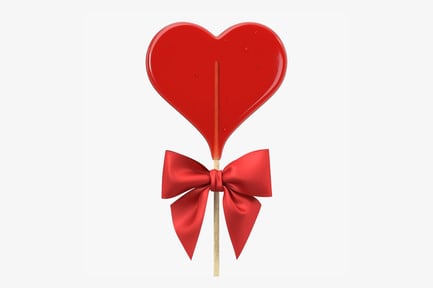 Preview: Heart Lollipop with Red Bow