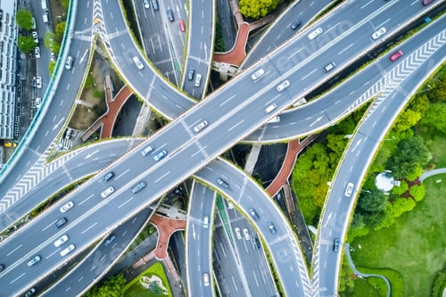 Preview: aerial view of city interchange in shanghai, China