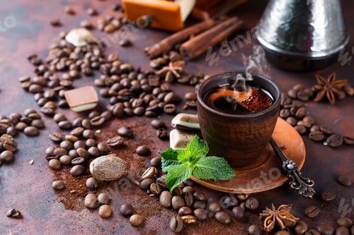 Preview: cup of coffee with mint