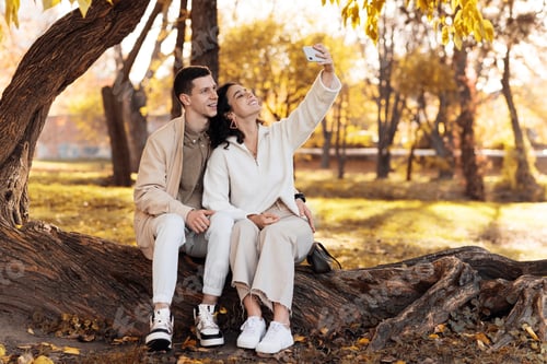 Preview: A romantic couple outdoors near a cafe