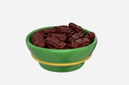 Preview: Dates and bowl 3D Illustration