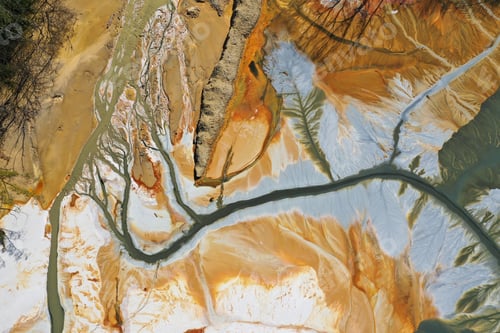 Preview: Ecological catastrophe nature pollution concept. Aerial view of abstract natural patterns