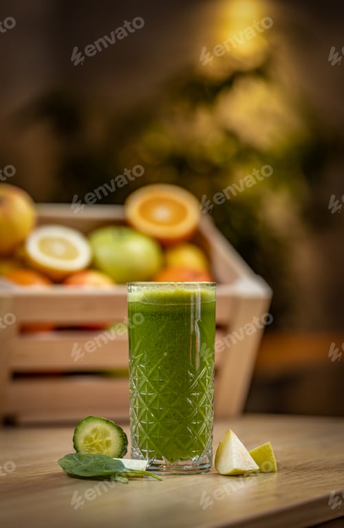 Preview: Healthy cucumber, spinach and apple juice