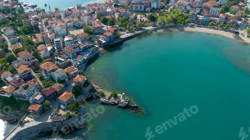 Preview: Aerial view of Amasra district of Bartın province of Turkey via drone.